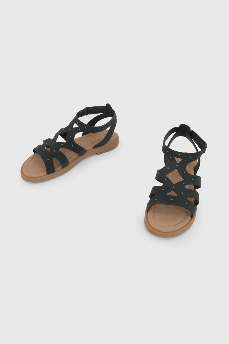 SANDALIA DE VESTIR NEGRA DE NIÑO CON VELCRO TALLA 28 A 38 - 4