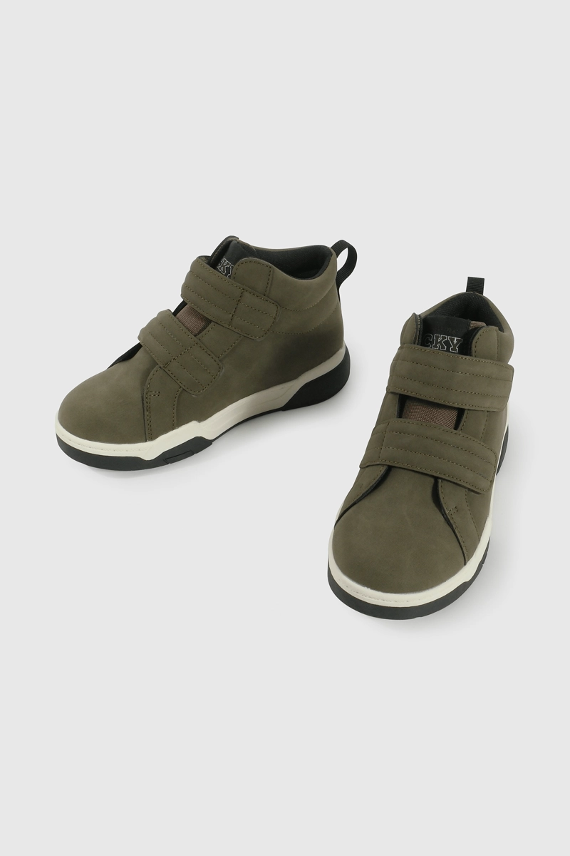 BOTIN DE NIÑO BEIGE CON CORDON CAÑA MEDIA - 4