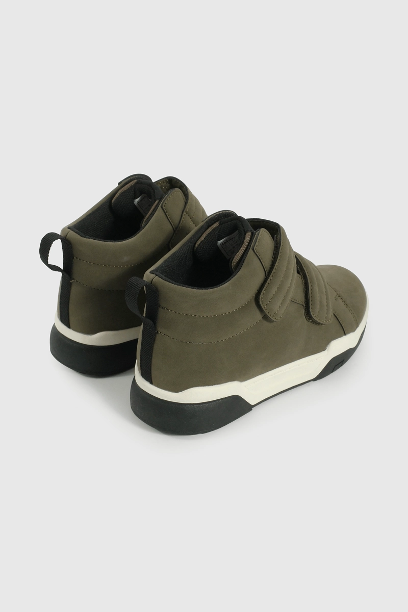 BOTIN DE NIÑO BEIGE CON CORDON CAÑA MEDIA - 5
