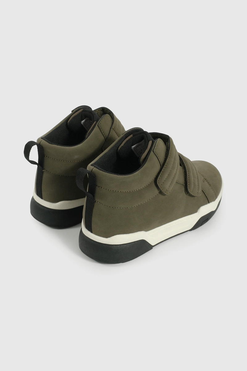 BOTIN DE NIÑO BEIGE CON CORDON CAÑA MEDIA - 5