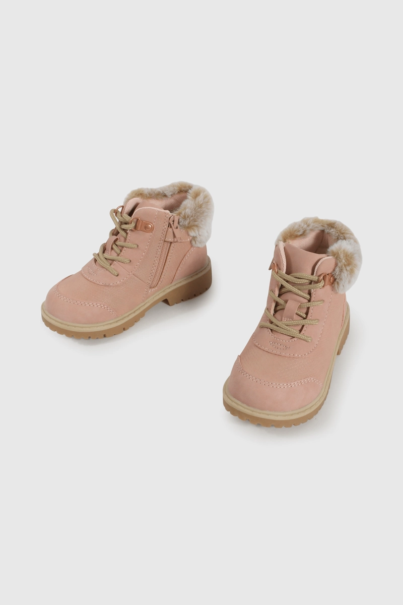 BOTIN CAMINANTE CAÑA MEDIA ROSADO CON CORDON DE NIÑA - 4