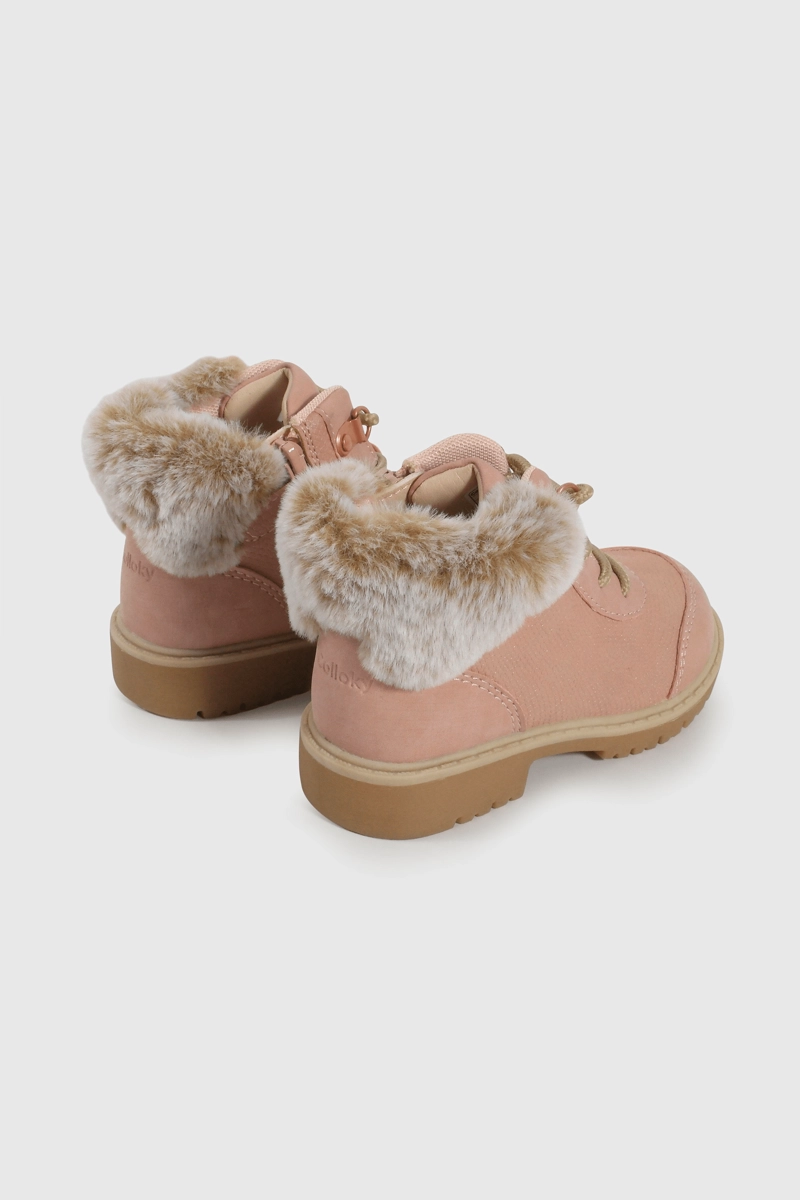 BOTIN CAMINANTE CAÑA MEDIA ROSADO CON CORDON DE NIÑA - 5