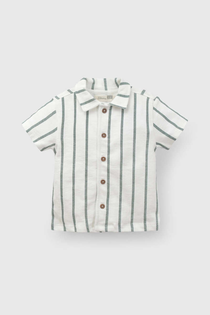 CONJUNTO BEIGE WAFFLE RAYADO DE NIÑO INFANTIL TALLA 3/6 M A 24M/36 M - 2