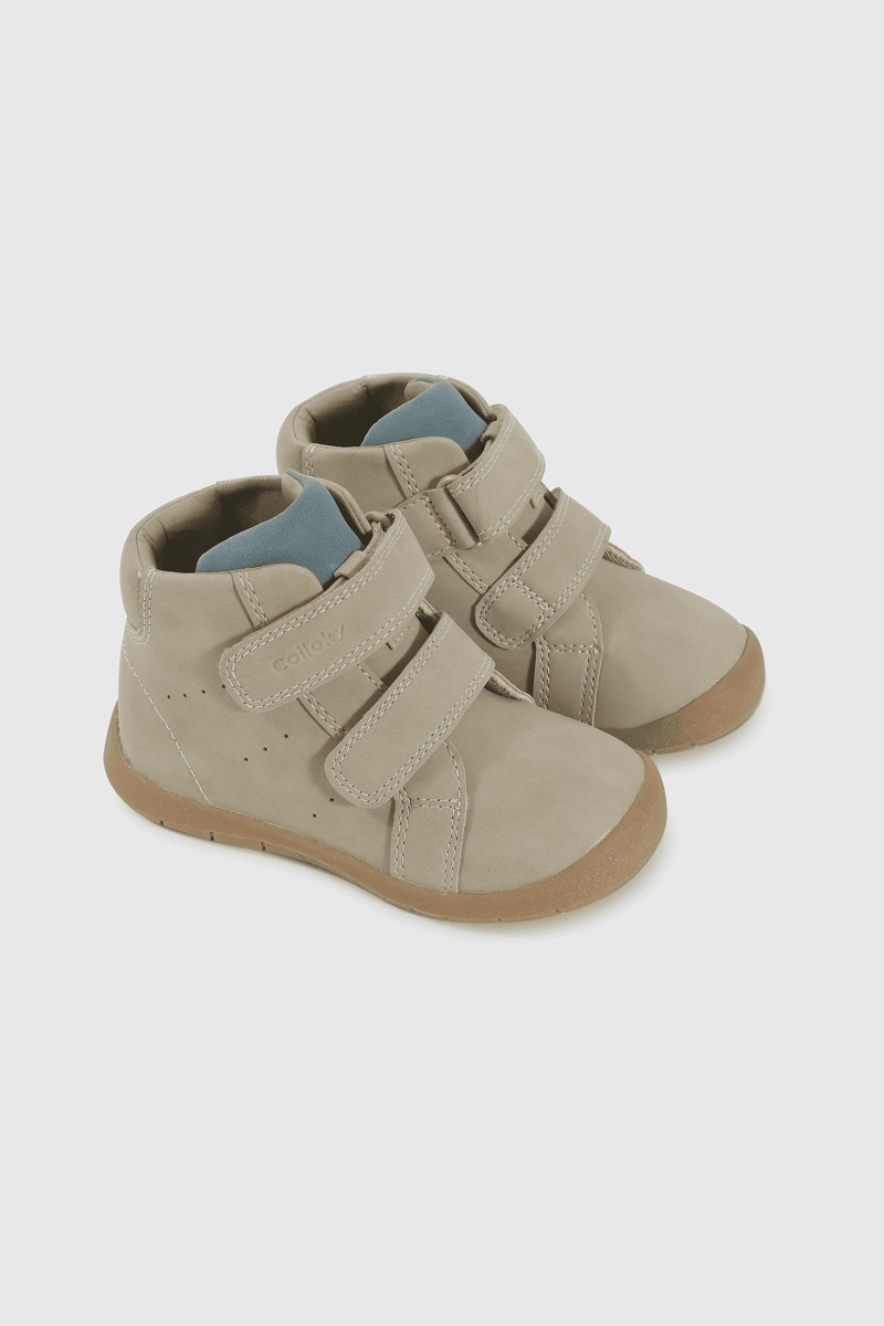 BOTIN CAMINANTE CAÑA MEDIA PARA NIÑO DE 12 A 4 AÑOS CAFE  CON VELCRO - 1
