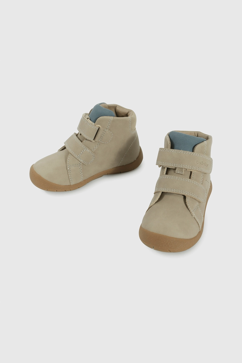 BOTIN CAMINANTE CAÑA MEDIA PARA NIÑO DE 12 A 4 AÑOS CAFE  CON VELCRO - 4