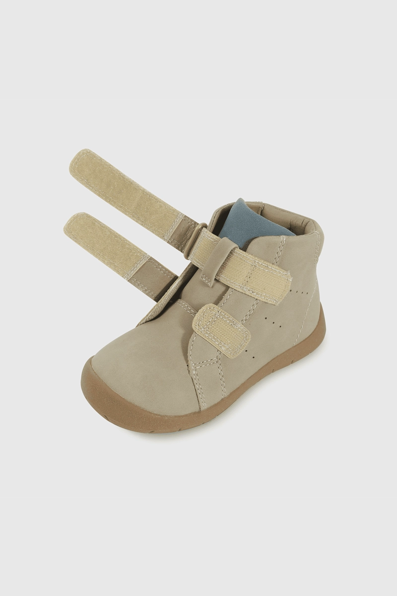 BOTIN CAMINANTE CAÑA MEDIA PARA NIÑO DE 12 A 4 AÑOS CAFE  CON VELCRO - 6