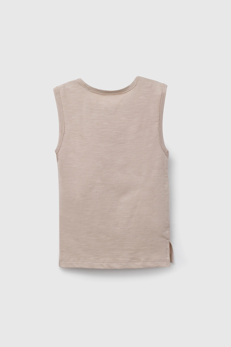 POLERA SIN MANGAS BEIGE DE NIÑO INFANTIL TALLA 3/6 M A 24M/36 M - 2