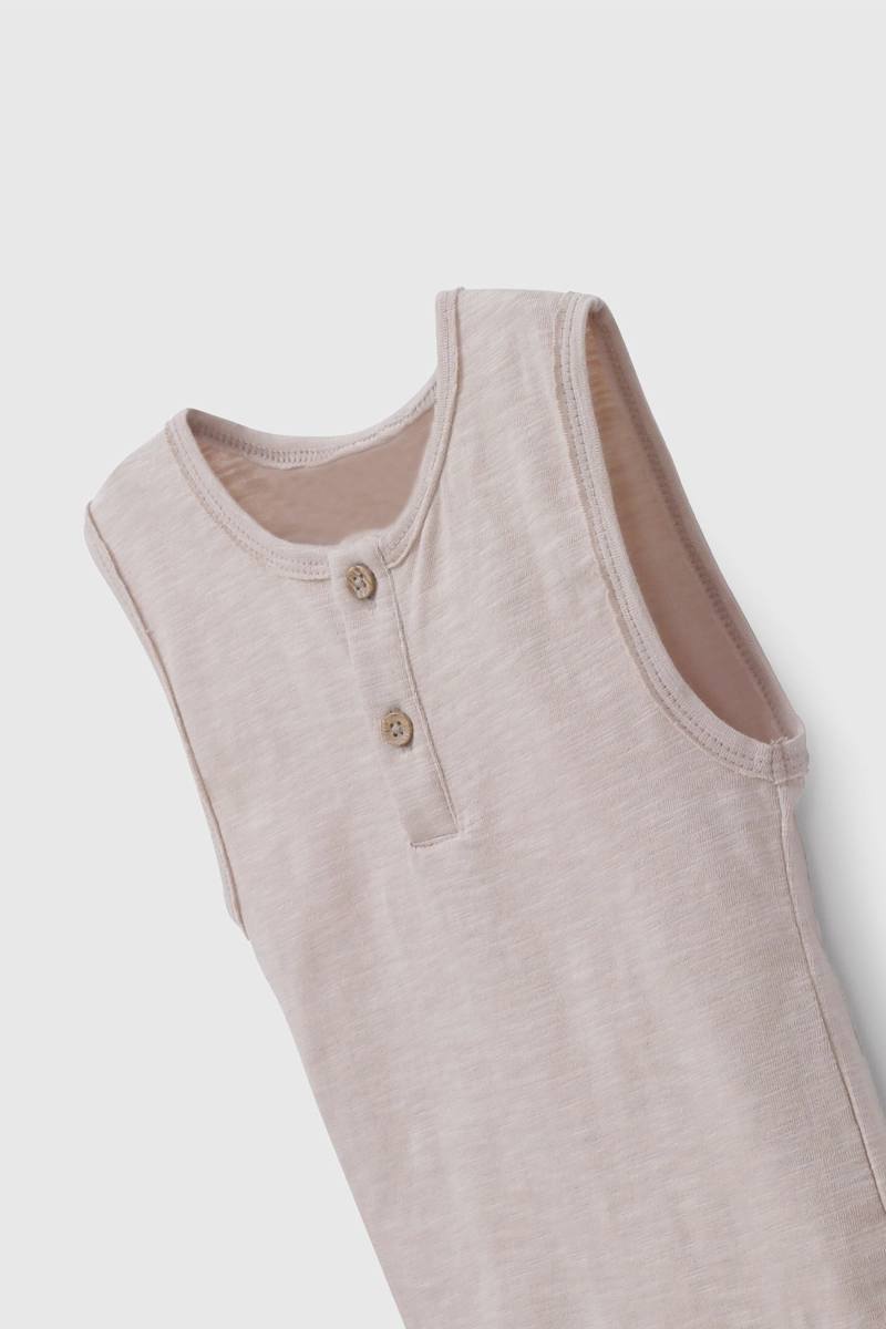 POLERA SIN MANGAS BEIGE DE NIÑO INFANTIL TALLA 3/6 M A 24M/36 M - 3