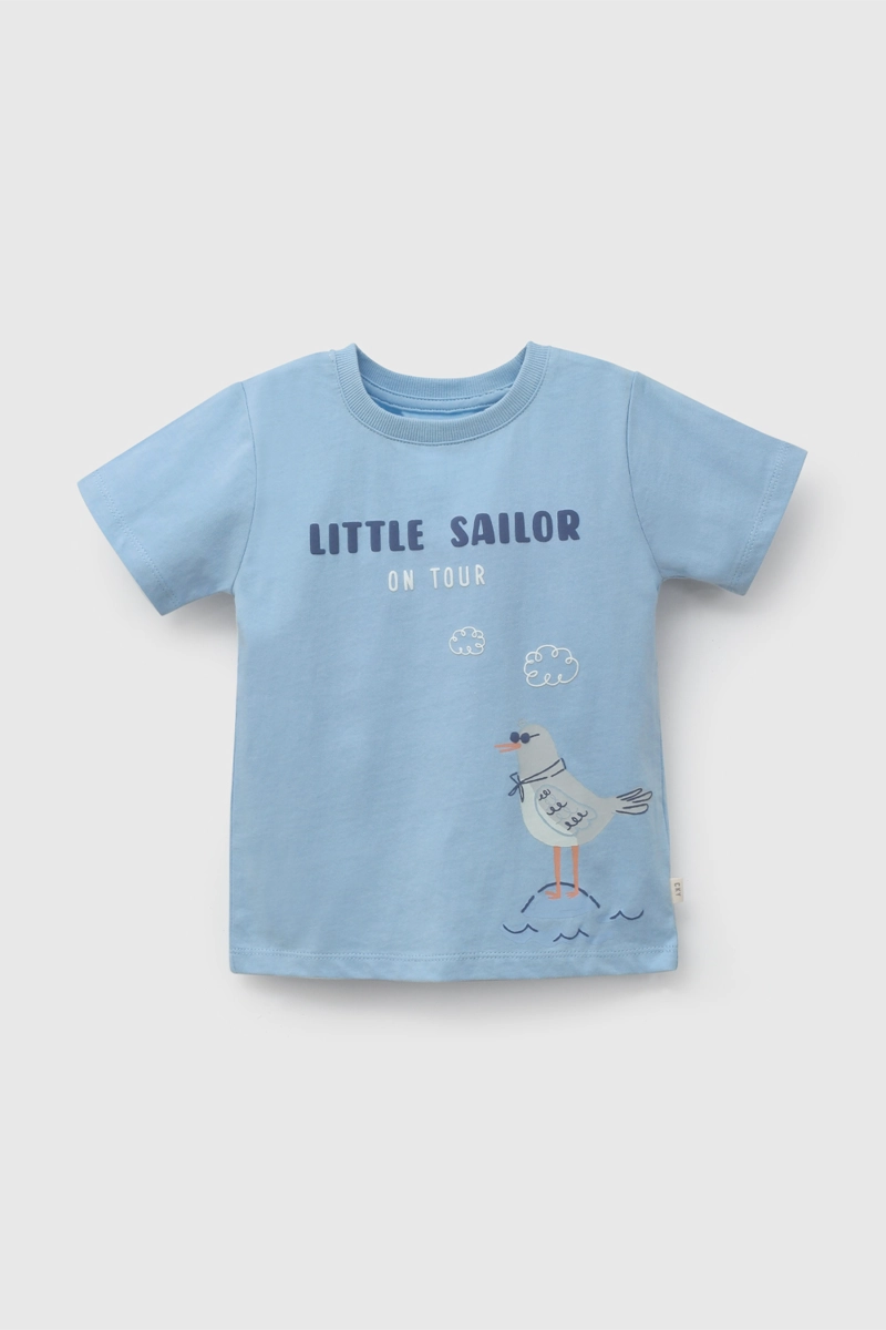 POLERA CELESTE LITTLE SAILOR DE NIÑO TALLA 3/6 M A 24M/36 M - 1