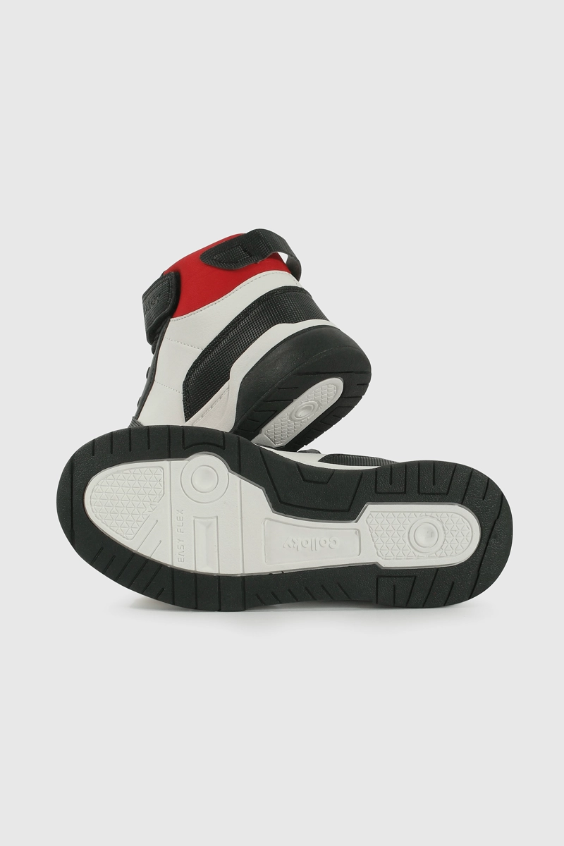 ZAPATILLA LIFESTYLE ROJO CAÑA MEDIA VELCRO Y CORDON DE NIÑO - 3