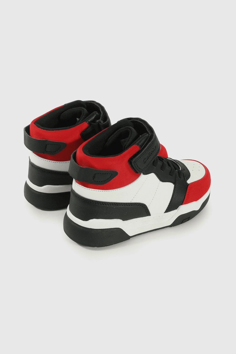 ZAPATILLA LIFESTYLE ROJO CAÑA MEDIA VELCRO Y CORDON DE NIÑO - 5