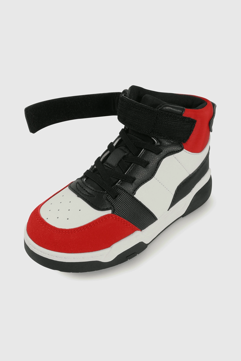 ZAPATILLA LIFESTYLE ROJO CAÑA MEDIA VELCRO Y CORDON DE NIÑO - 6