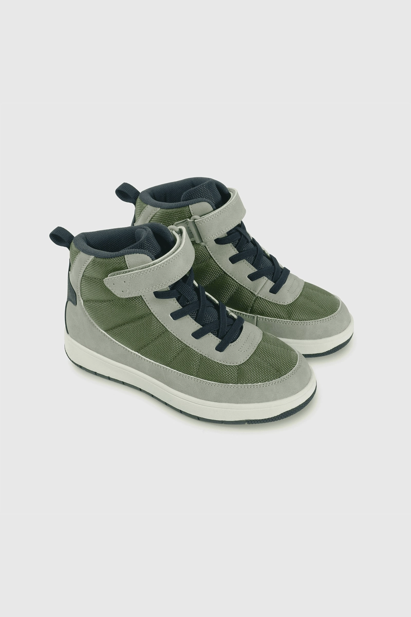 BOTIN DE NIÑO MULTICOLOR CAÑA MEDIA CON VELCRO Y CORDON - 1