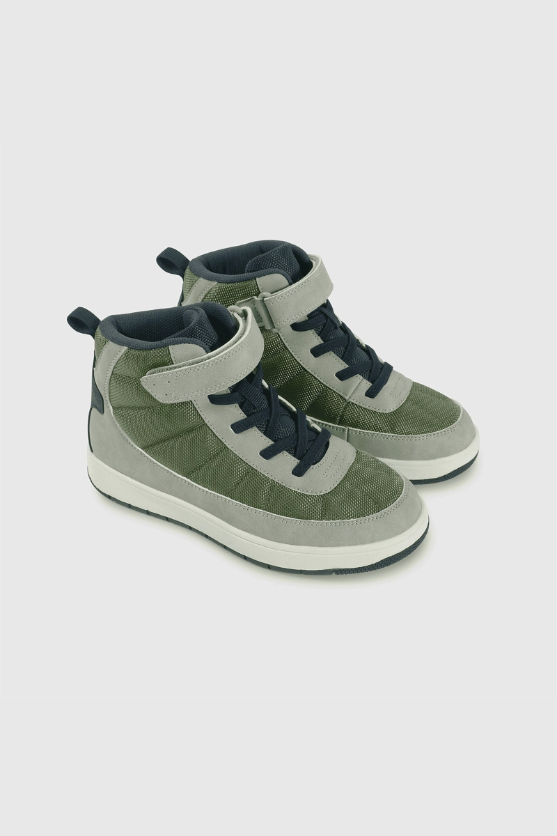 BOTIN DE NIÑO MULTICOLOR CAÑA MEDIA CON VELCRO Y CORDON - 1