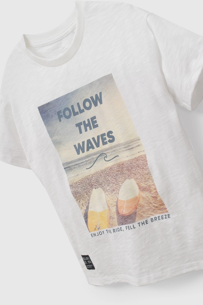 POLERA BLANCA SURF DE NIÑO TALLA 3 A 12 AÑOSS - 4