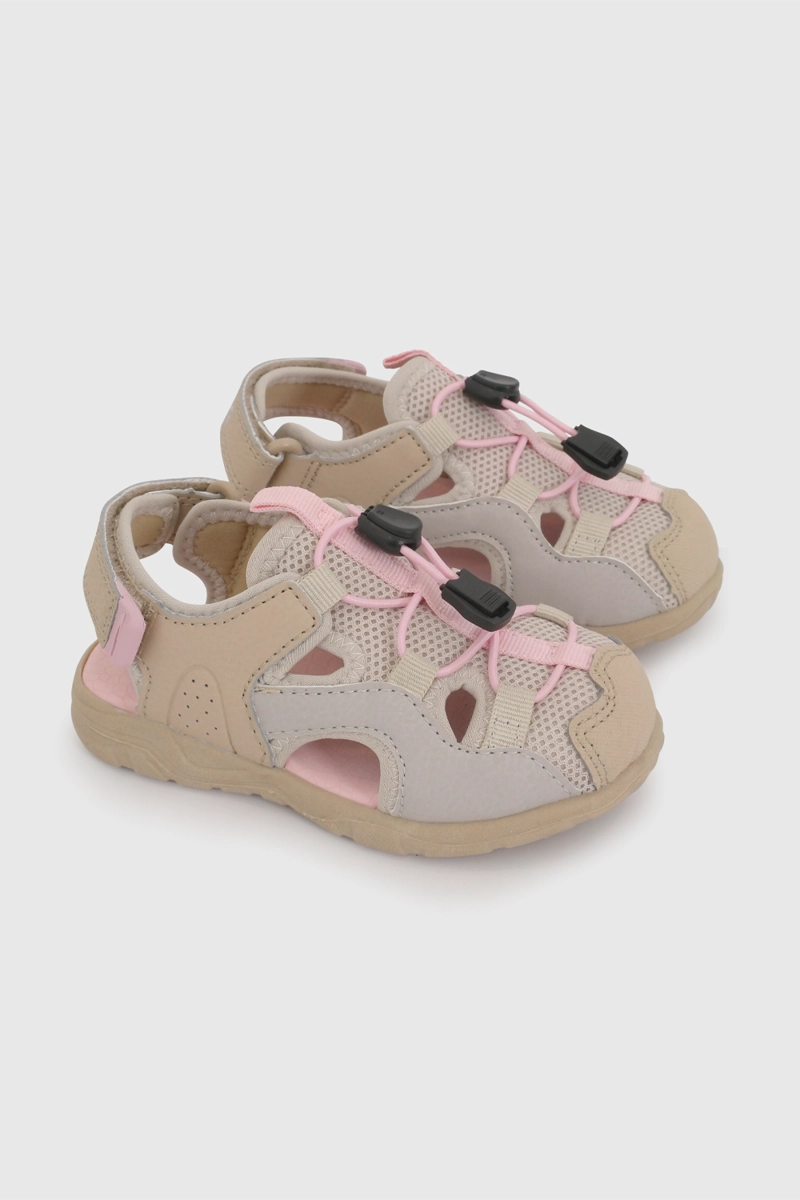SANDALIA OUTDOOR DE NIÑA PARA CAMINANTE BEIGE CON VELCRO TALLA 21 AL 27 - 1