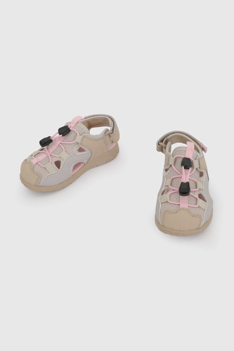 SANDALIA OUTDOOR DE NIÑA PARA CAMINANTE BEIGE CON VELCRO TALLA 21 AL 27 - 4