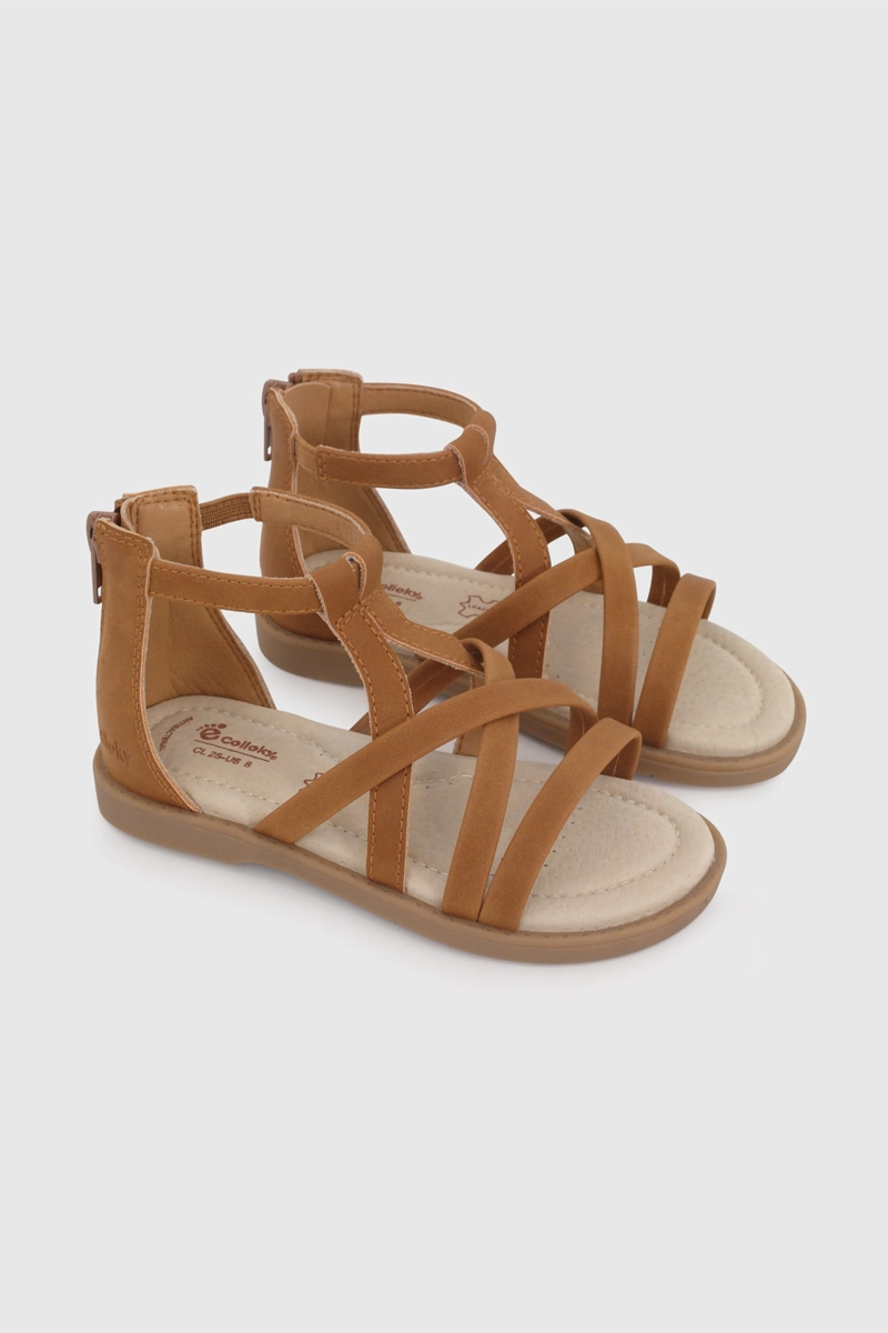 SANDALIA DE VESTIR CAFE  DE CAMINANTE CALCE MEDIO TALLA 21 A 27 - 1