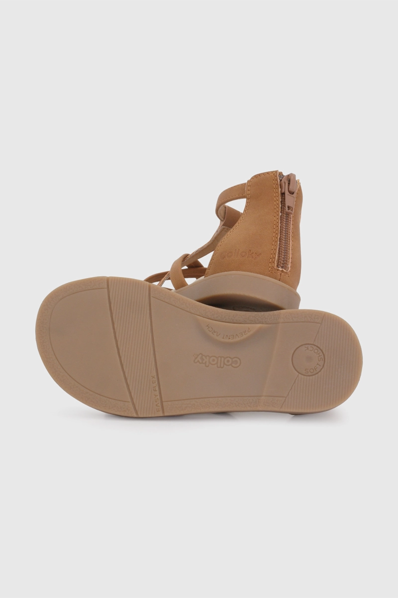 SANDALIA DE VESTIR CAFE  DE CAMINANTE CALCE MEDIO TALLA 21 A 27 - 3