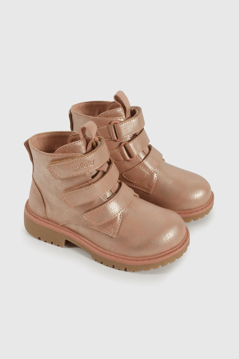 BOTIN CAMINANTE CAÑA MEDIA ROSADO PARA NIÑA DE 12M A 4 AÑOS - 1