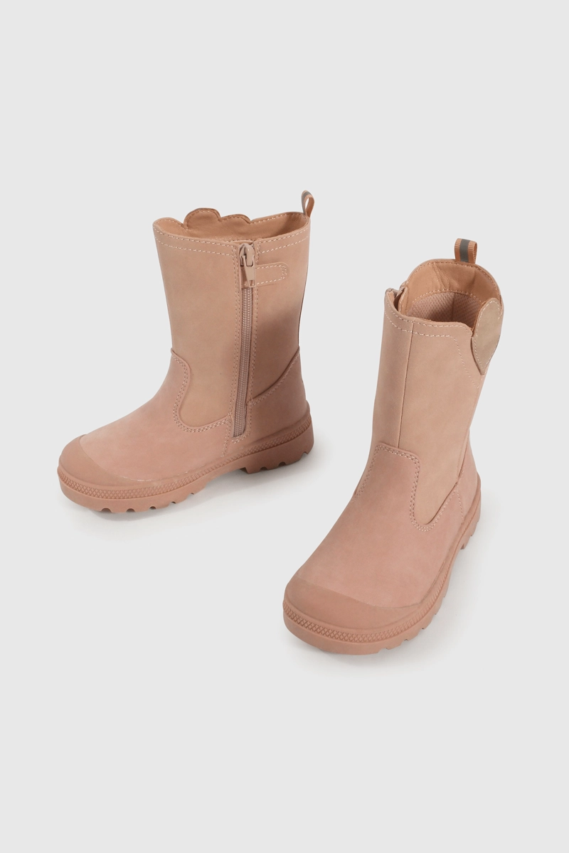 BOTA CAMINANTE DE NIÑA ROSADO CAÑA ALTA CON CIERRE - 4