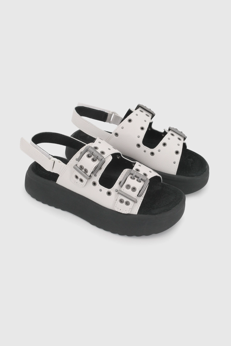 SANDALIA BLANCA CON PLATAFORMA Y TACHAS DE NIÑO TALLA 28 A 38 - 1