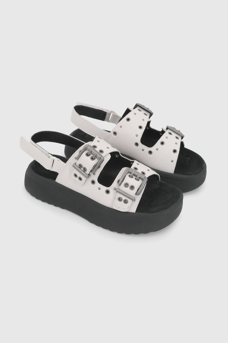 SANDALIA BLANCA CON PLATAFORMA Y TACHAS DE NIÑO TALLA 28 A 38 - 1