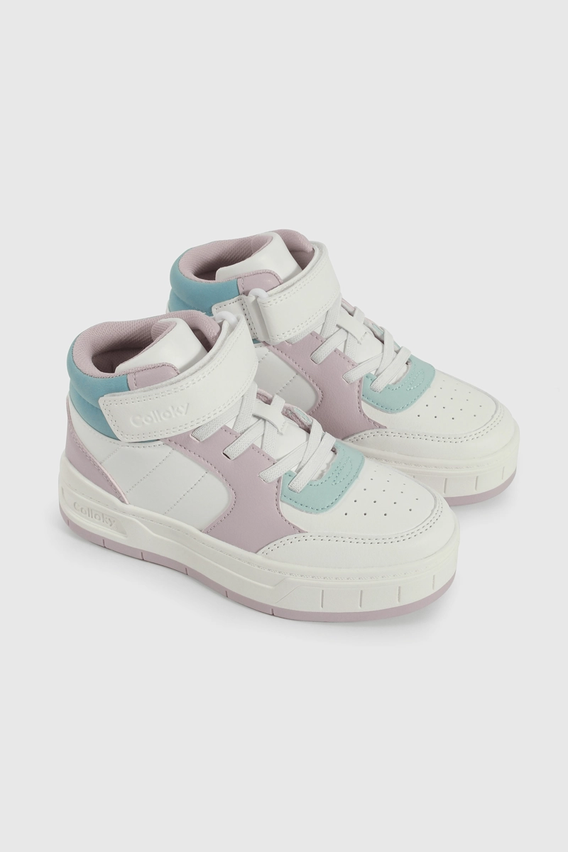 ZAPATILLA LIFESTYLE DE NIÑA CAÑA MEDIA CON VELCRO Y CORDON - 1