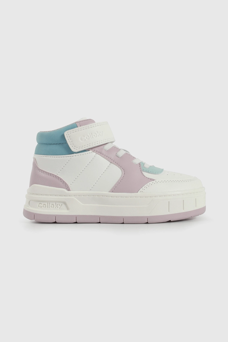 ZAPATILLA LIFESTYLE DE NIÑA CAÑA MEDIA CON VELCRO Y CORDON - 2