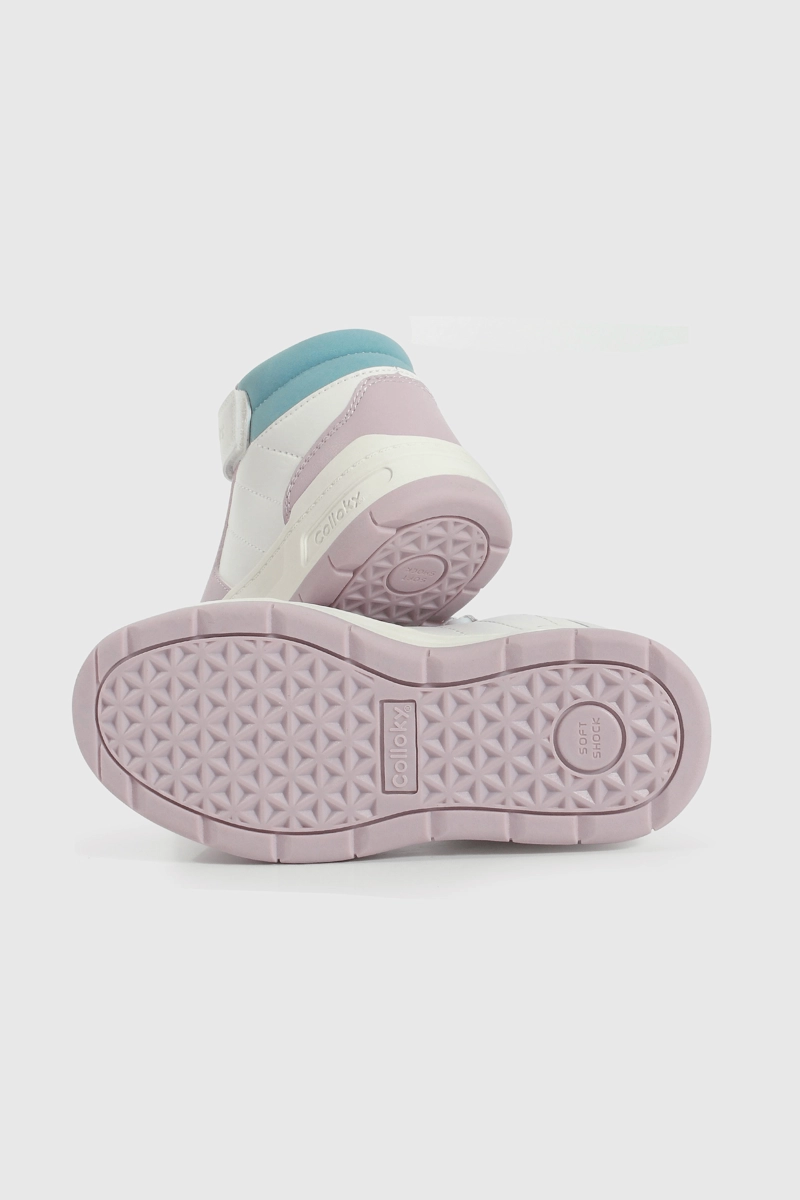 ZAPATILLA LIFESTYLE DE NIÑA CAÑA MEDIA CON VELCRO Y CORDON - 3