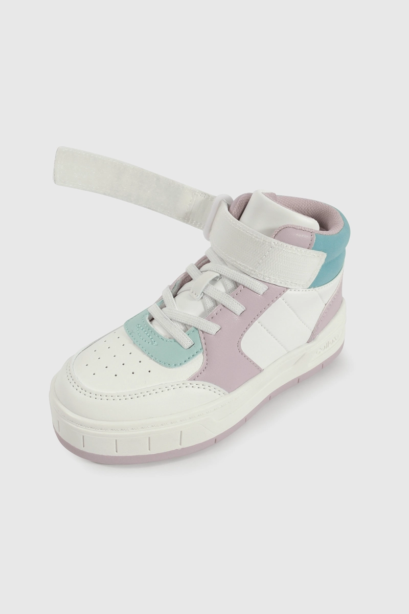 ZAPATILLA LIFESTYLE DE NIÑA CAÑA MEDIA CON VELCRO Y CORDON - 6