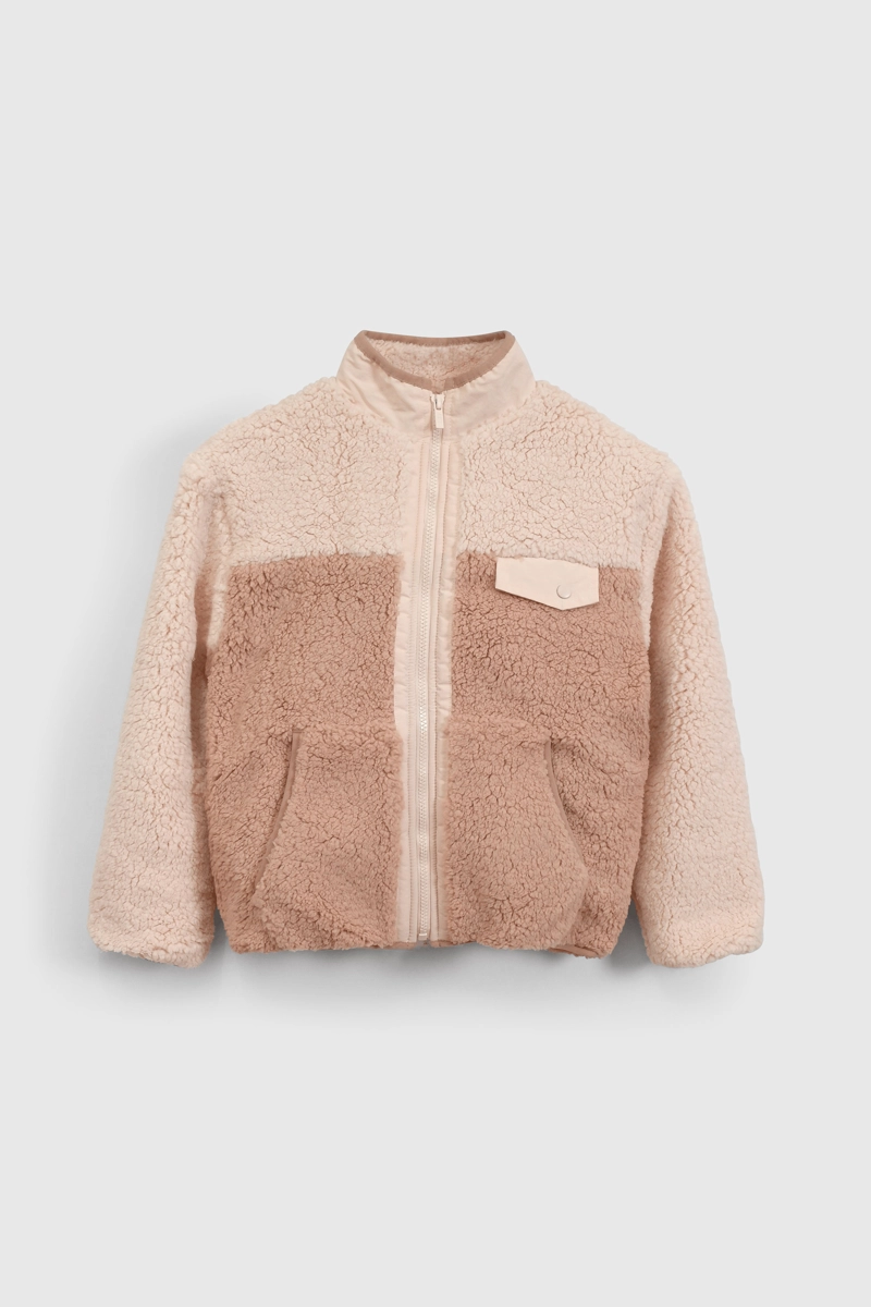 CHAQUETA POLAR Y CHIPORRO ROSADO CON CIERRE PARA NIÑA - 1