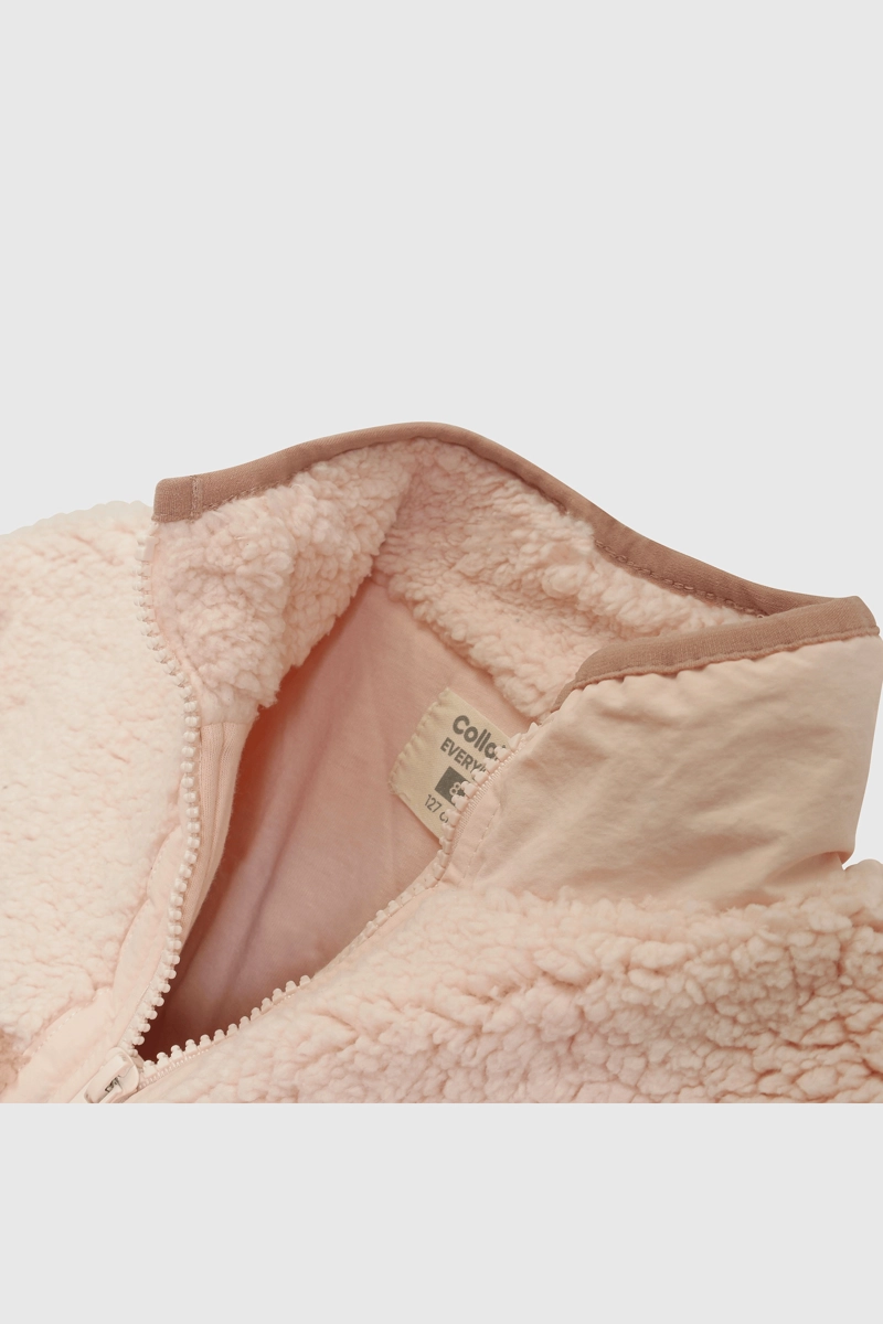 CHAQUETA POLAR Y CHIPORRO ROSADO CON CIERRE PARA NIÑA - 4
