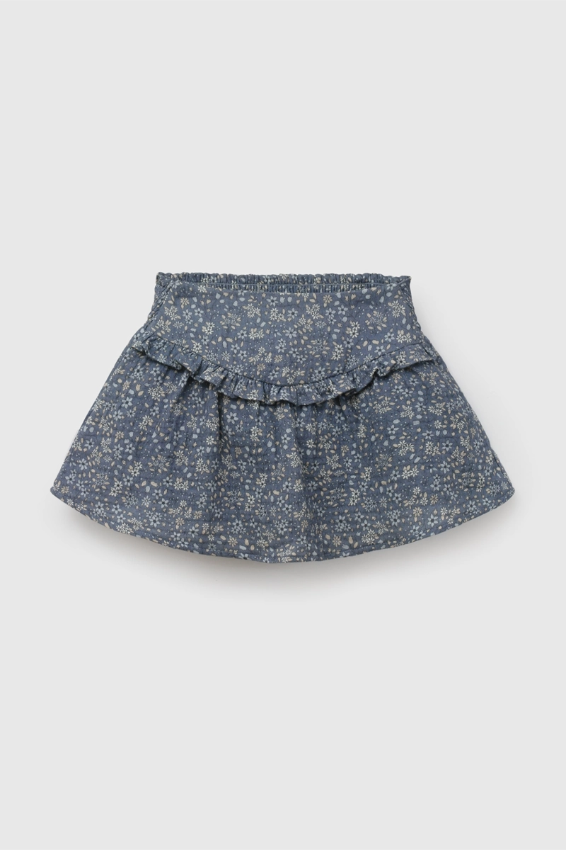 FALDA FLORES NIÑA CELESTE 6/9M A 4/5A - 1
