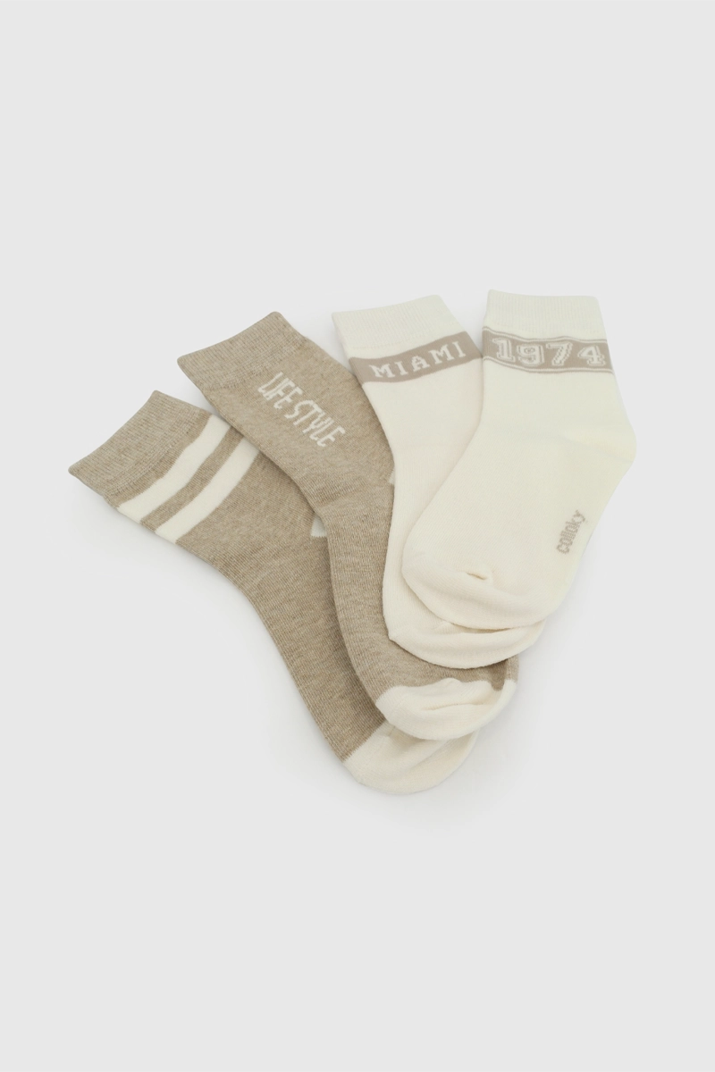 CALCETIN 3/4 BEIGE NIÑO 7561 COLLOKY - 3
