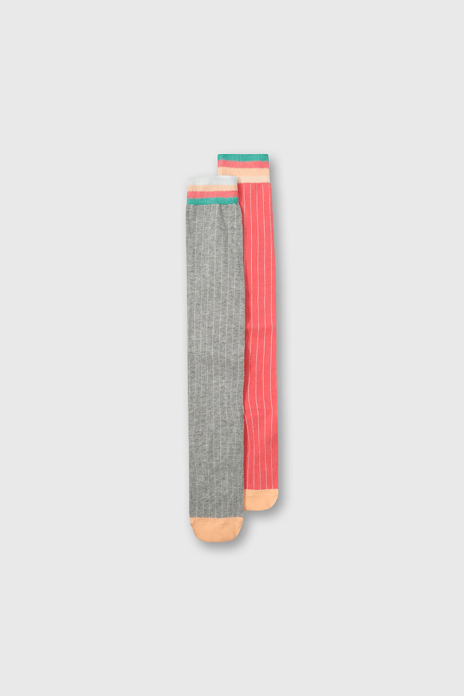 PACK DE 2 CALCETINES LARGOS ROSADO PARA NIÑA  DE 3 A 12 AÑOS - 1
