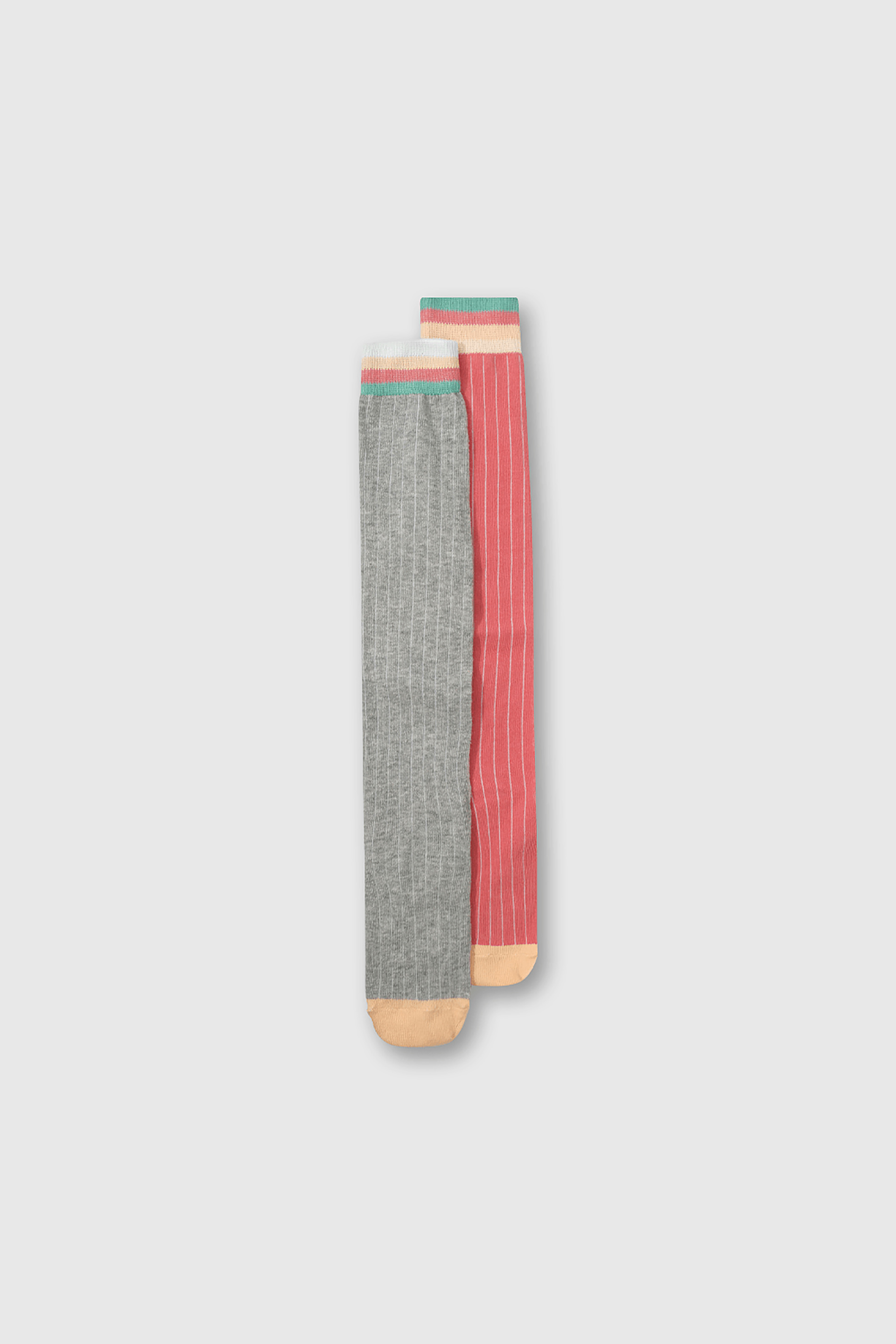 PACK DE 2 CALCETINES LARGOS ROSADO PARA NIÑA  DE 3 A 12 AÑOS - 1
