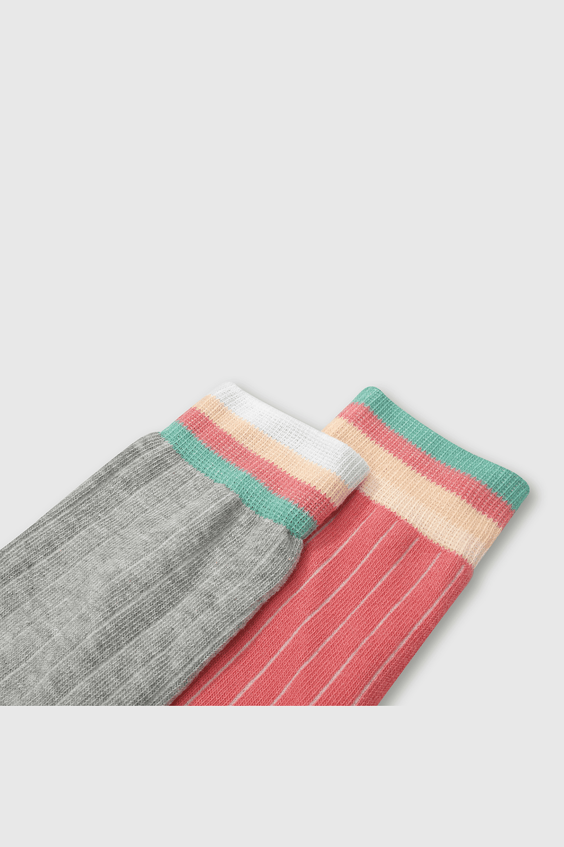 PACK DE 2 CALCETINES LARGOS ROSADO PARA NIÑA  DE 3 A 12 AÑOS - 2