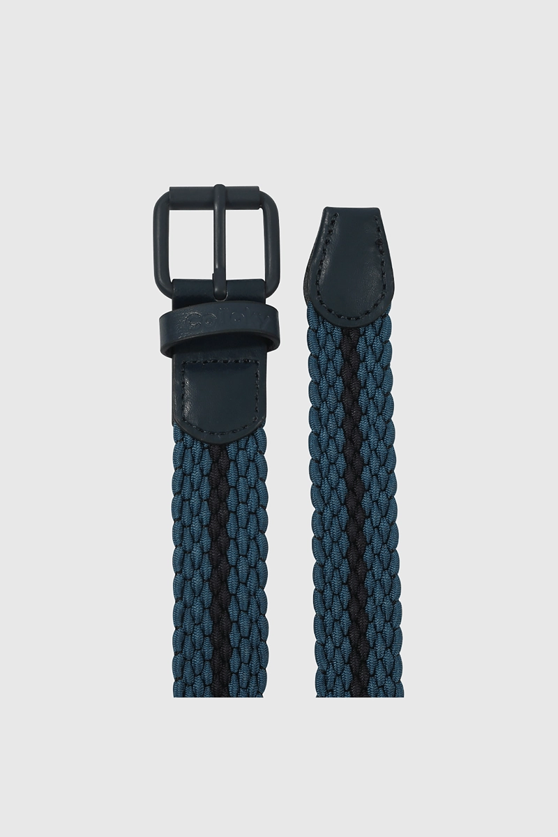 CINTURON ELASTICADO AZUL DE CUERO SINTE TICO PARA NIÑO - 3