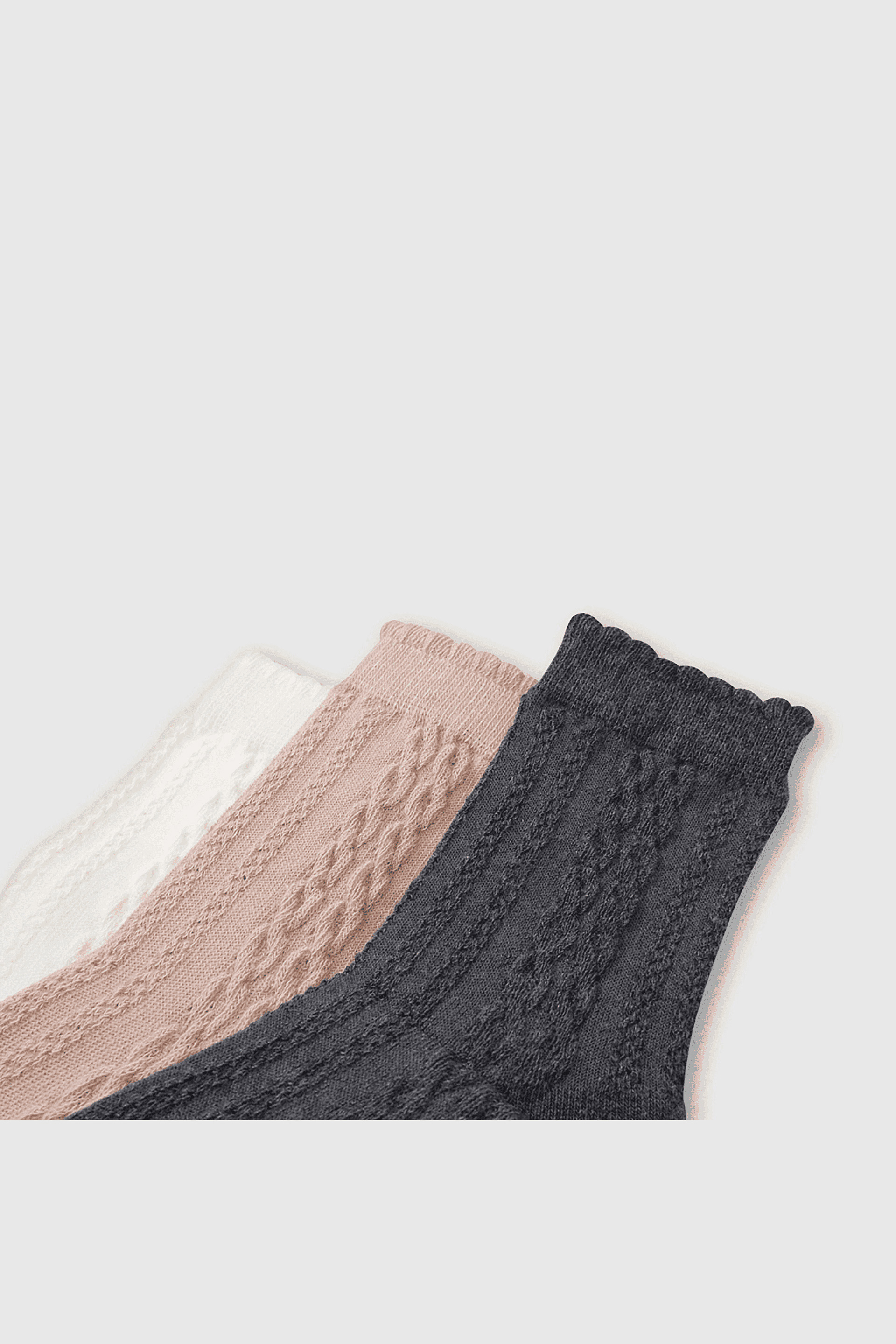 PACK DE 3 CALCETINES LARGO GRIS PARA NIÑA DE 3 A 12 AÑOS - 2