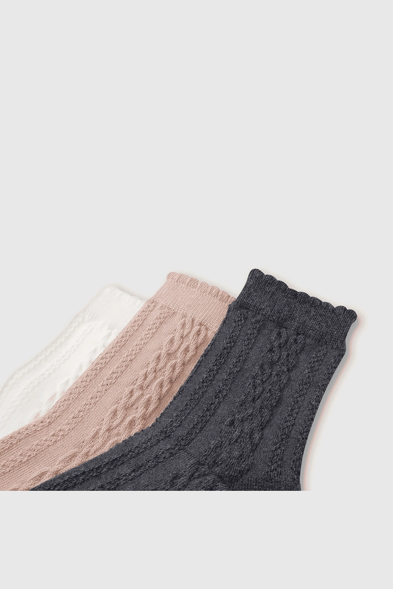 PACK DE 3 CALCETINES LARGO GRIS PARA NIÑA DE 3 A 12 AÑOS - 2
