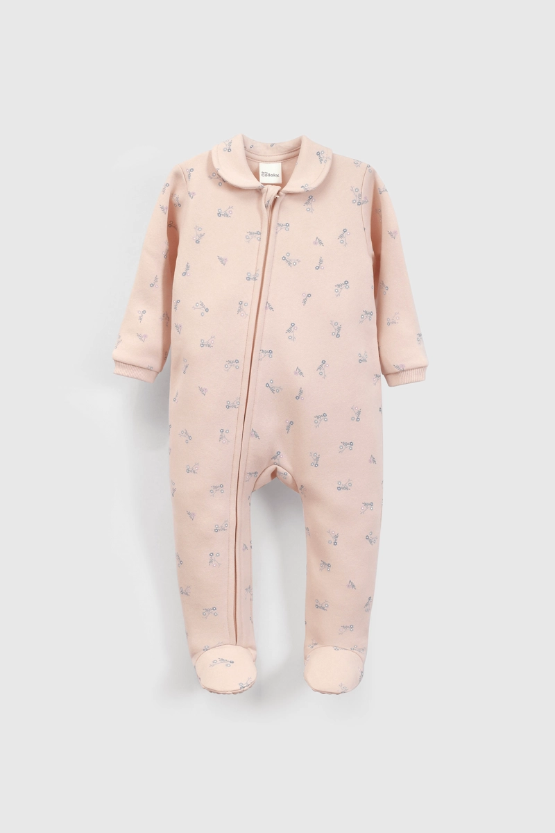 PIJAMA CELESTE FLORES PARA BEBE  DE 0 A 24 MESES - 1