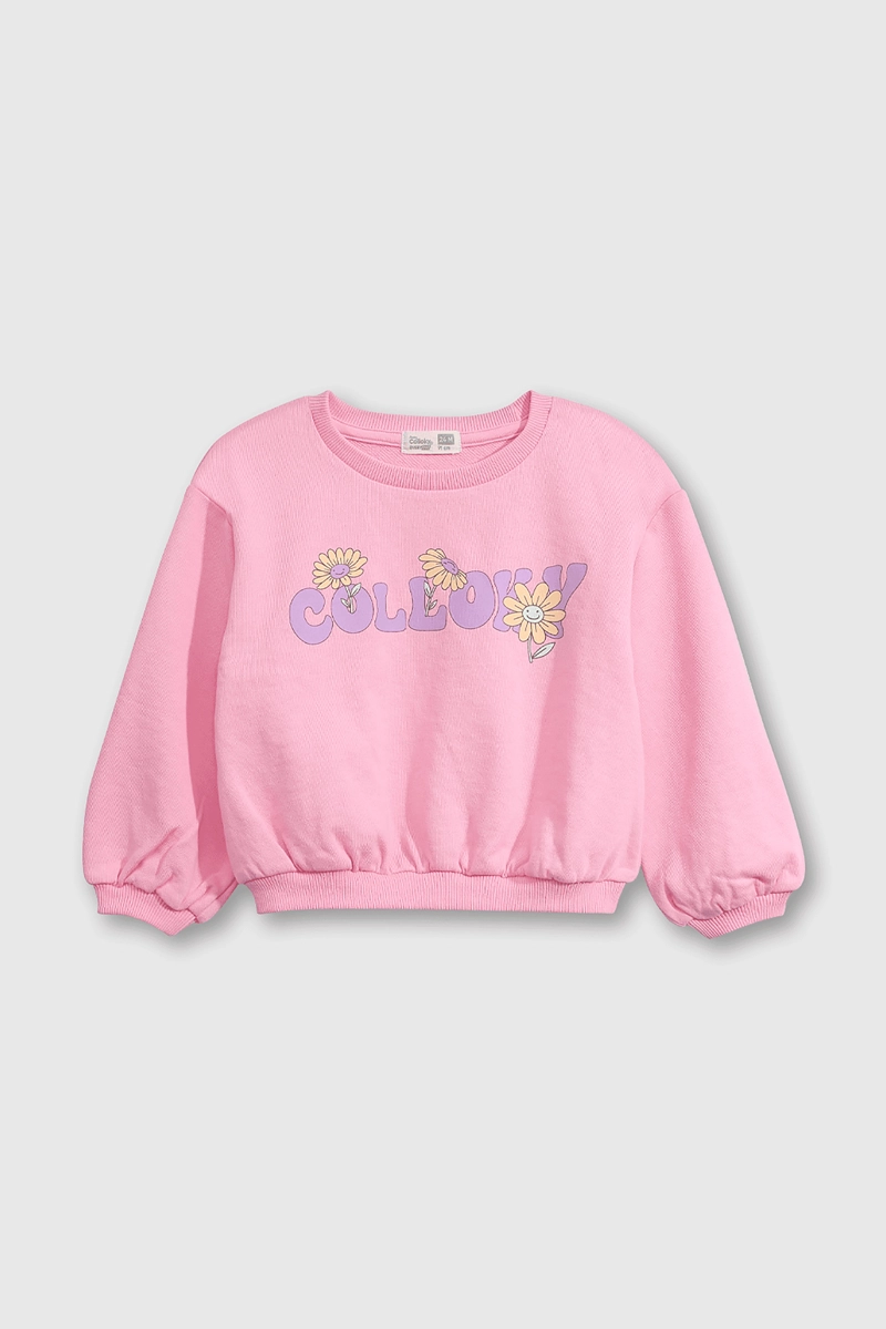 POLERON FUCSIA HOLGADO DE POLYCOTTON ESTAMPADO PARA BEBE - 1