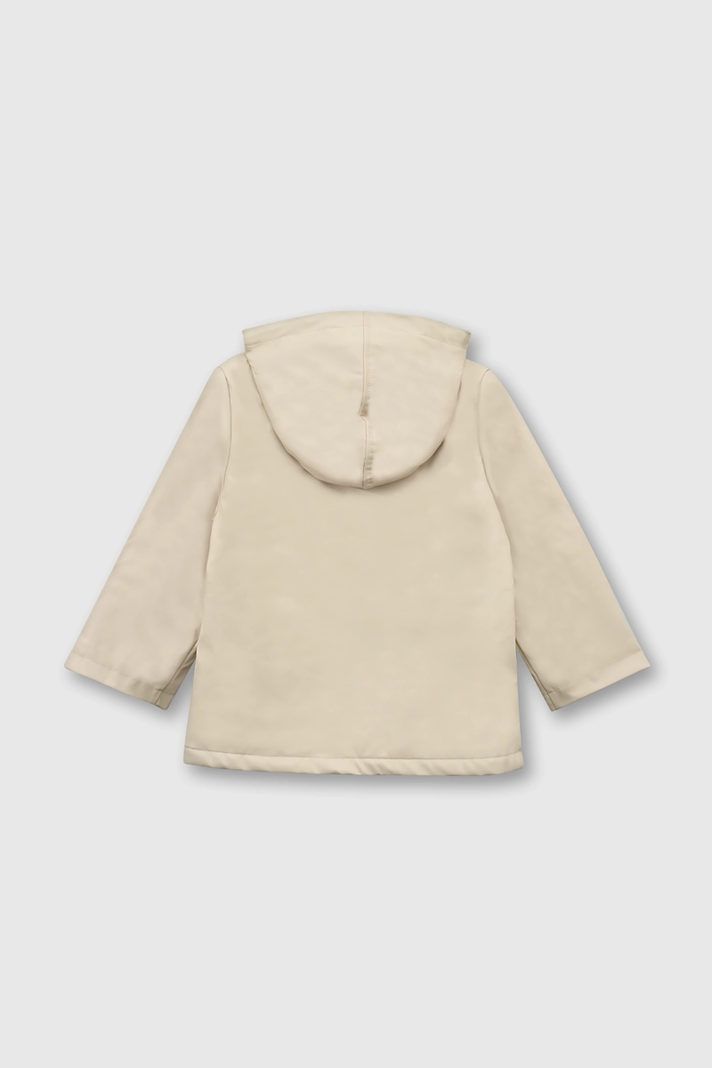 CHAQUETA ROSADA ENGOMADA CON FORRO Y GORRO PARA BEBE - 2