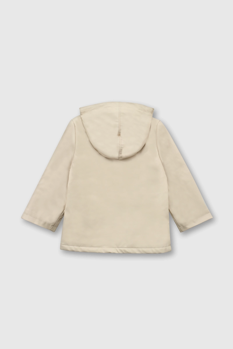 CHAQUETA ROSADA ENGOMADA CON FORRO Y GORRO PARA BEBE - 2