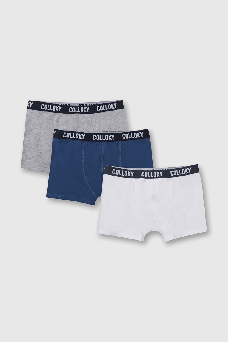 PACK DE 3 UNIDADES DE BOXER GRIS PARA NIÑO DE 2 A +12 AÑOS - 1