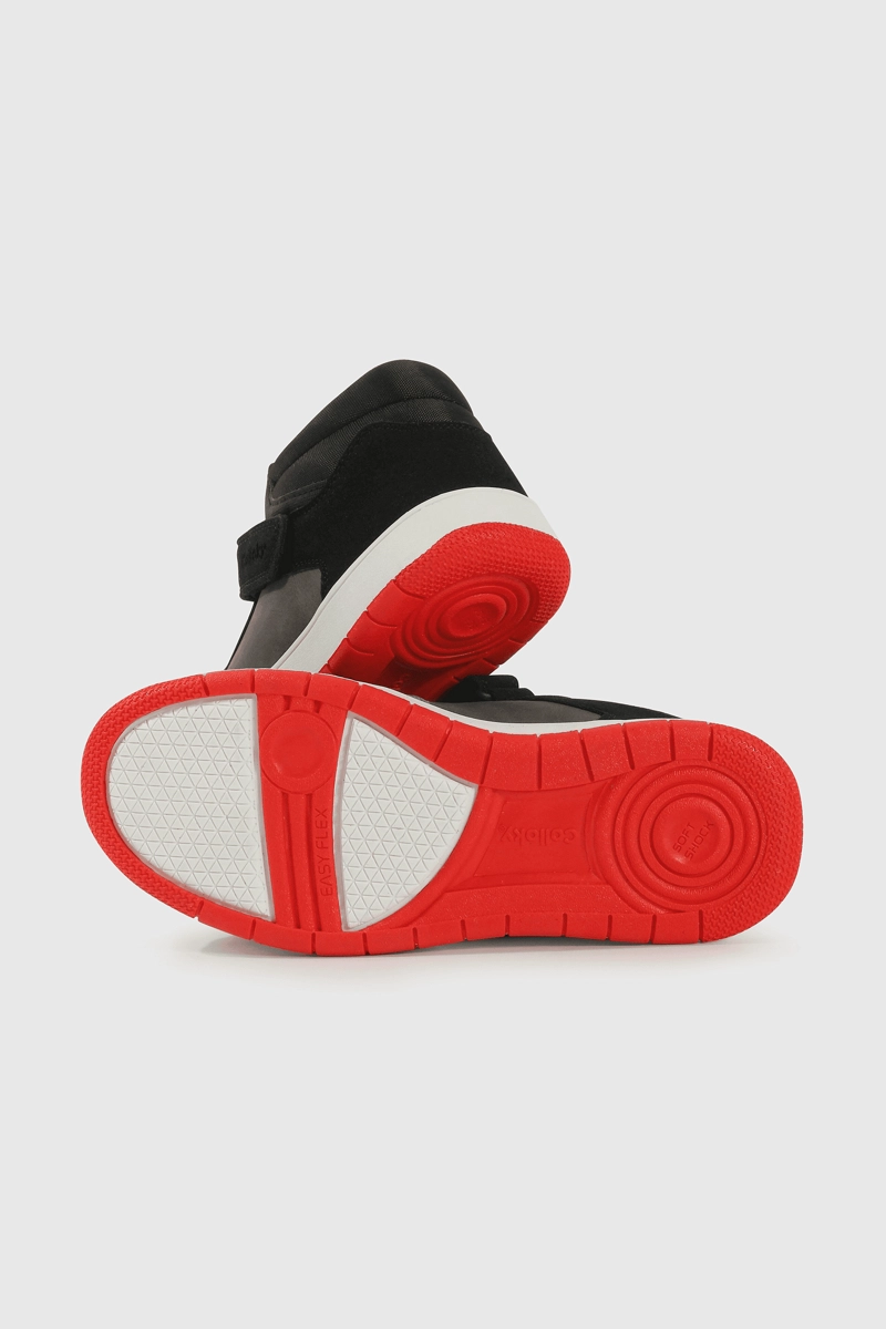ZAPATILLA LIFESTYLE NEGRO CAÑA MEDIA VELCRO Y CORDON DE NIÑO - 3