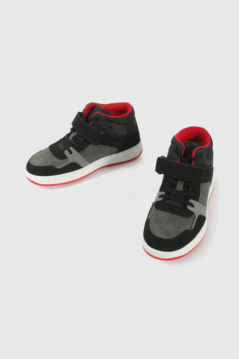 ZAPATILLA LIFESTYLE NEGRO CAÑA MEDIA VELCRO Y CORDON DE NIÑO - 4