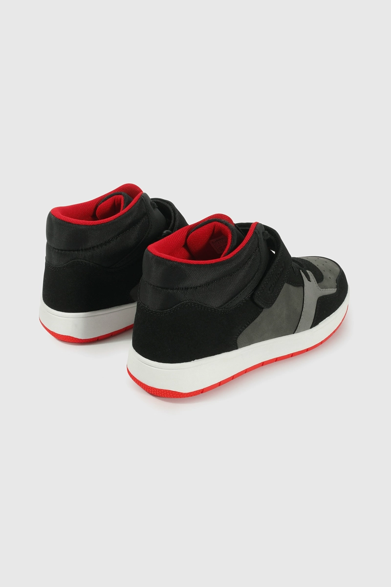 ZAPATILLA LIFESTYLE NEGRO CAÑA MEDIA VELCRO Y CORDON DE NIÑO - 5