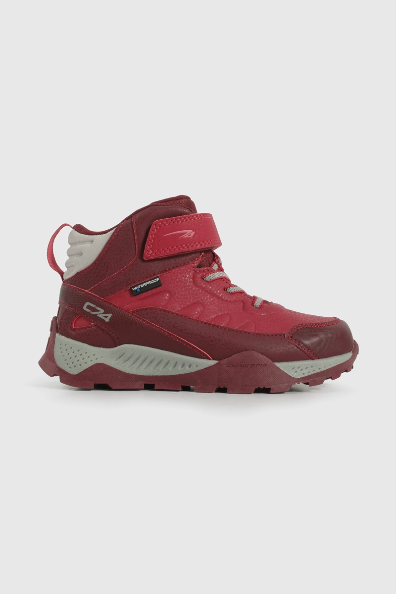 BOTIN OUTDOOR ROJO CAÑA MEDIA CON VELCRO Y CORDON DE NIÑA - 2
